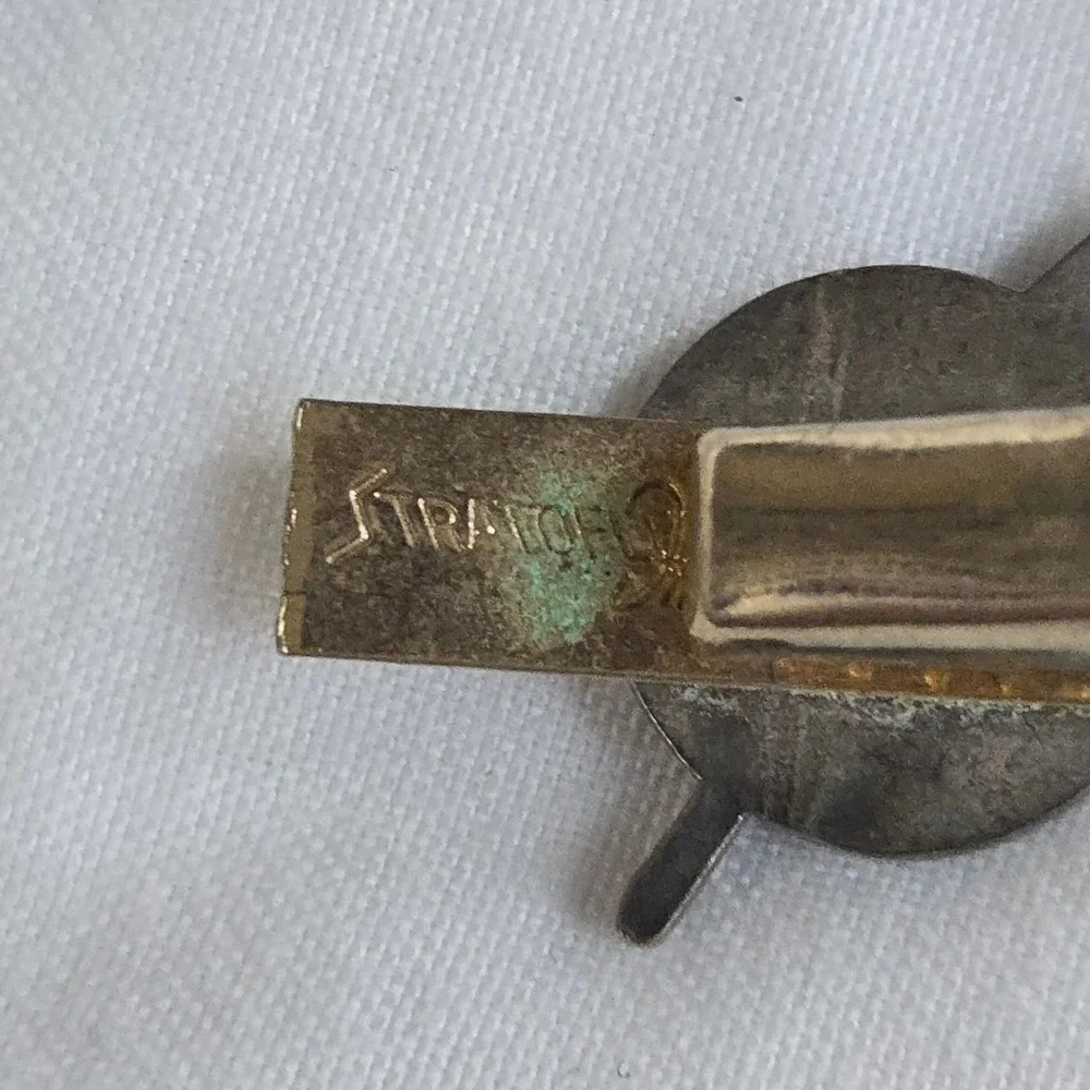 VTG Stratton Collar Skinny Tie Clip Gold Silver Tone Mini Tie Bar Aviation Pilot